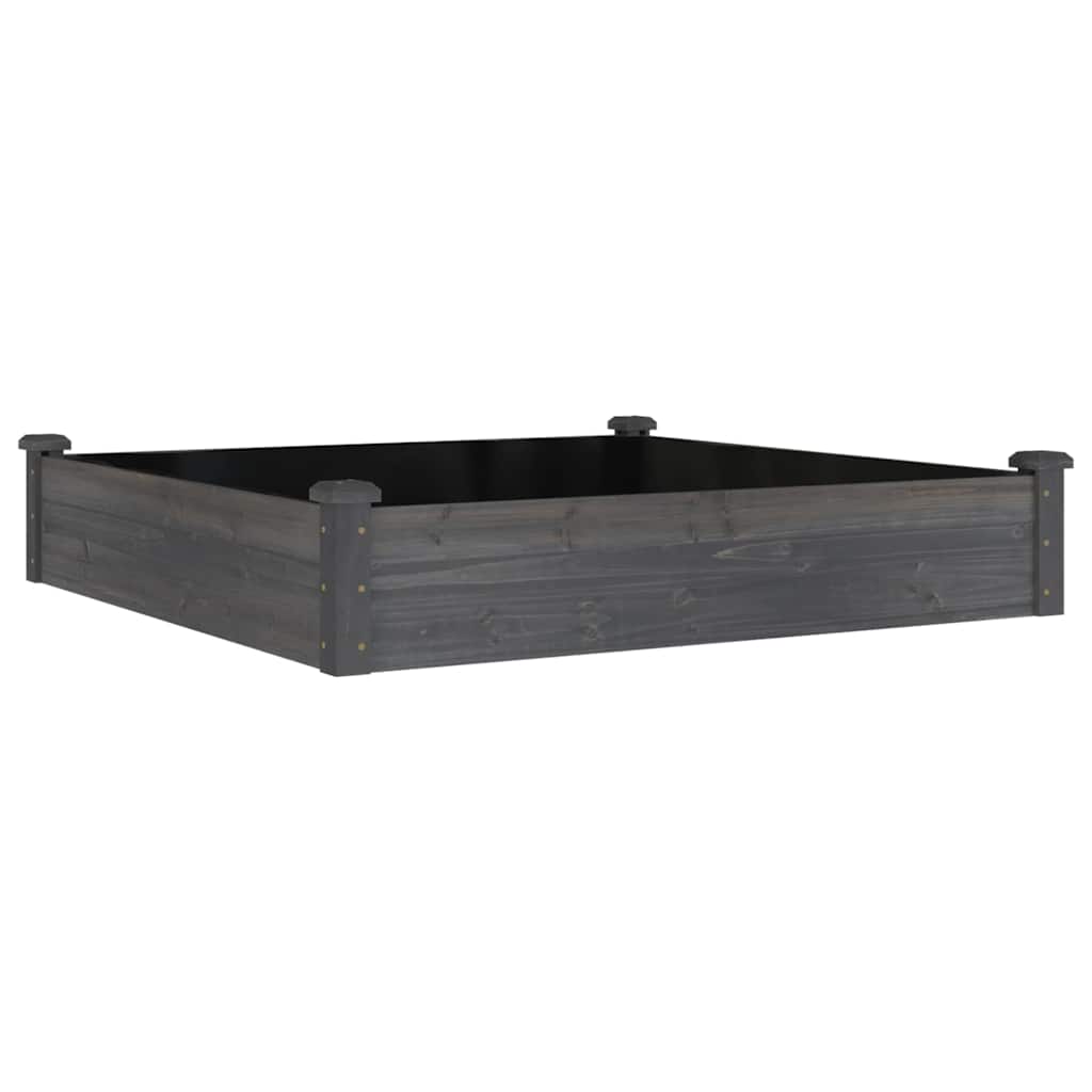 Jardinera Arriate Forro Madera Maciza Abeto Marrón 120x120x25cm_0