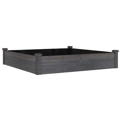 Jardinera Arriate Forro Madera Maciza Abeto Marrón 120x120x25cm_0