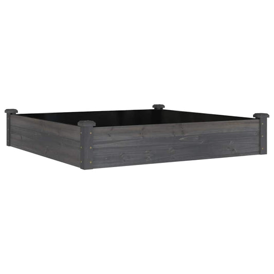 Jardinera Arriate Forro Madera Maciza Abeto Marrón 120x120x25cm_0