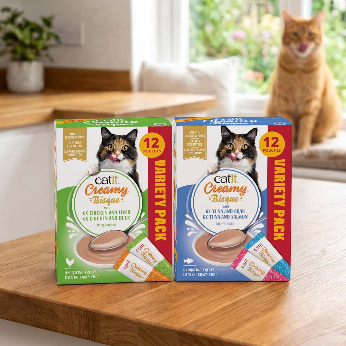 Sopa Cremosa para Gatos Creamy Bisque Pack Variado Catit 12 x 40 g