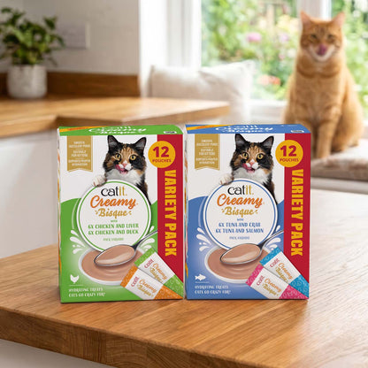 Sopa Cremosa para Gatos Creamy Bisque Pack Variado Catit 12 x 40 g