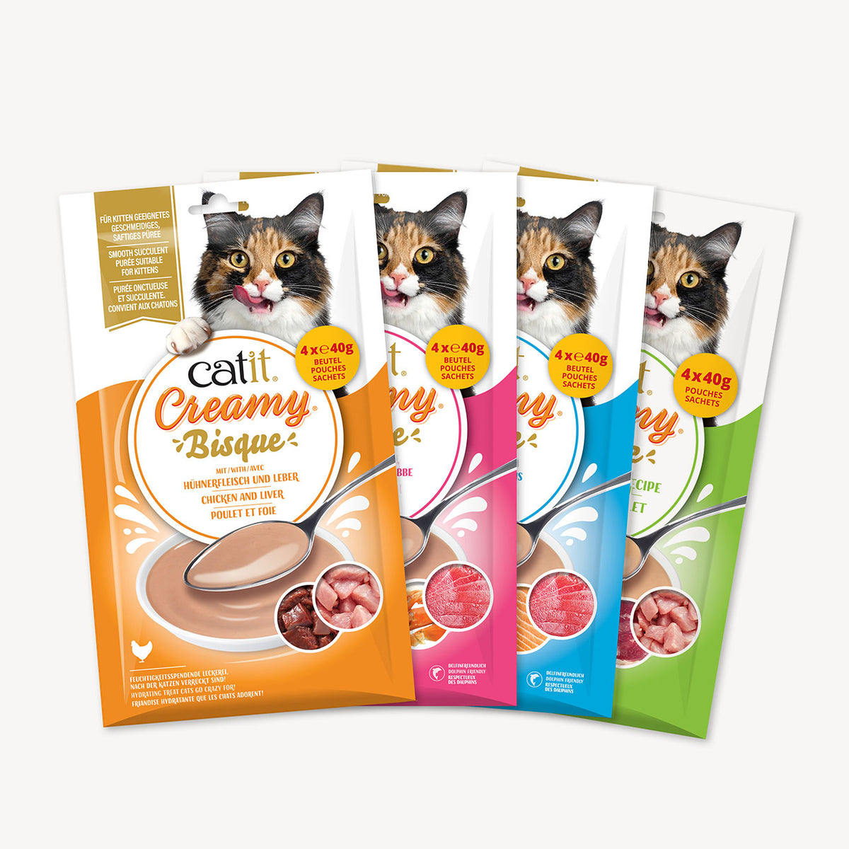 Sopa Cremosa para Gatos Creamy Bisque Pack Variado Catit 12 x 40 g