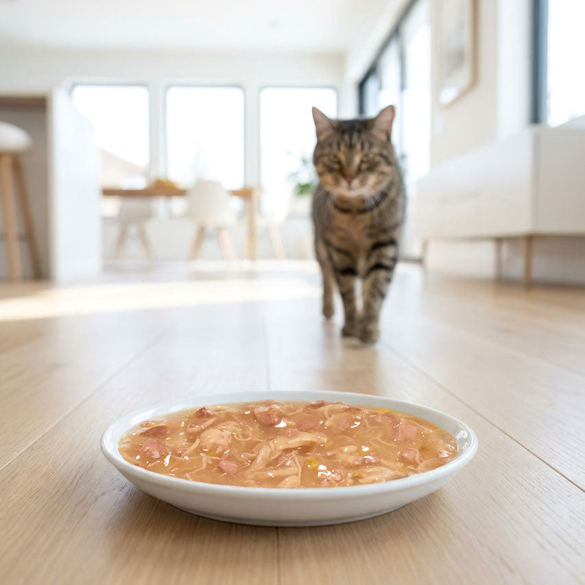 Caldo Cremoso para Gatos Creamy Broth Atún y Salmón Catit 4 x 40 g