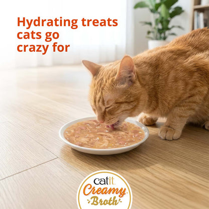 Caldo Cremoso para Gatos Creamy Broth Atún y Salmón Catit 4 x 40 g