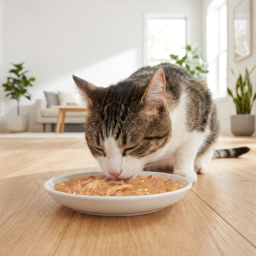 Caldo Cremoso para Gatos Creamy Broth Atún y Salmón Catit 4 x 40 g