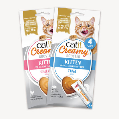 Snack Líquido para Gatitos Creamy Booster Pollo Catit 4 x 10 g