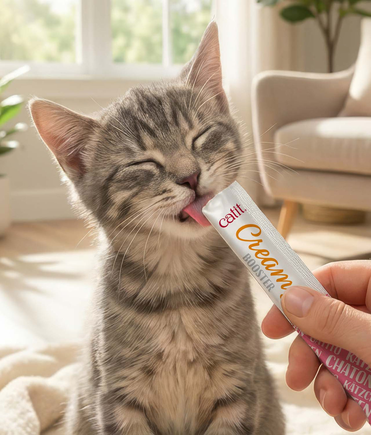 Snack Líquido para Gatitos Creamy Booster Atún Catit 4 x 10 g