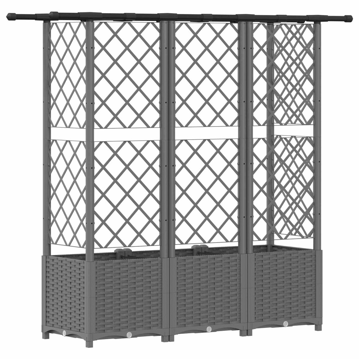 Cama Elevada Con Trellis Y Techo Gris Claro 163,5 X 40 X 136 Cm_4