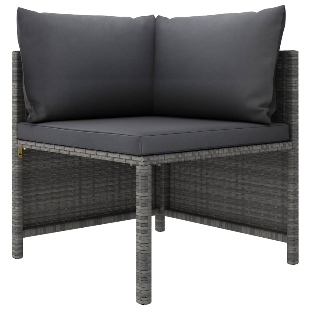 Vidaxl Set De Muebles De Jardín 3 Pzas Y Cojines Ratán Sintético Gris_1