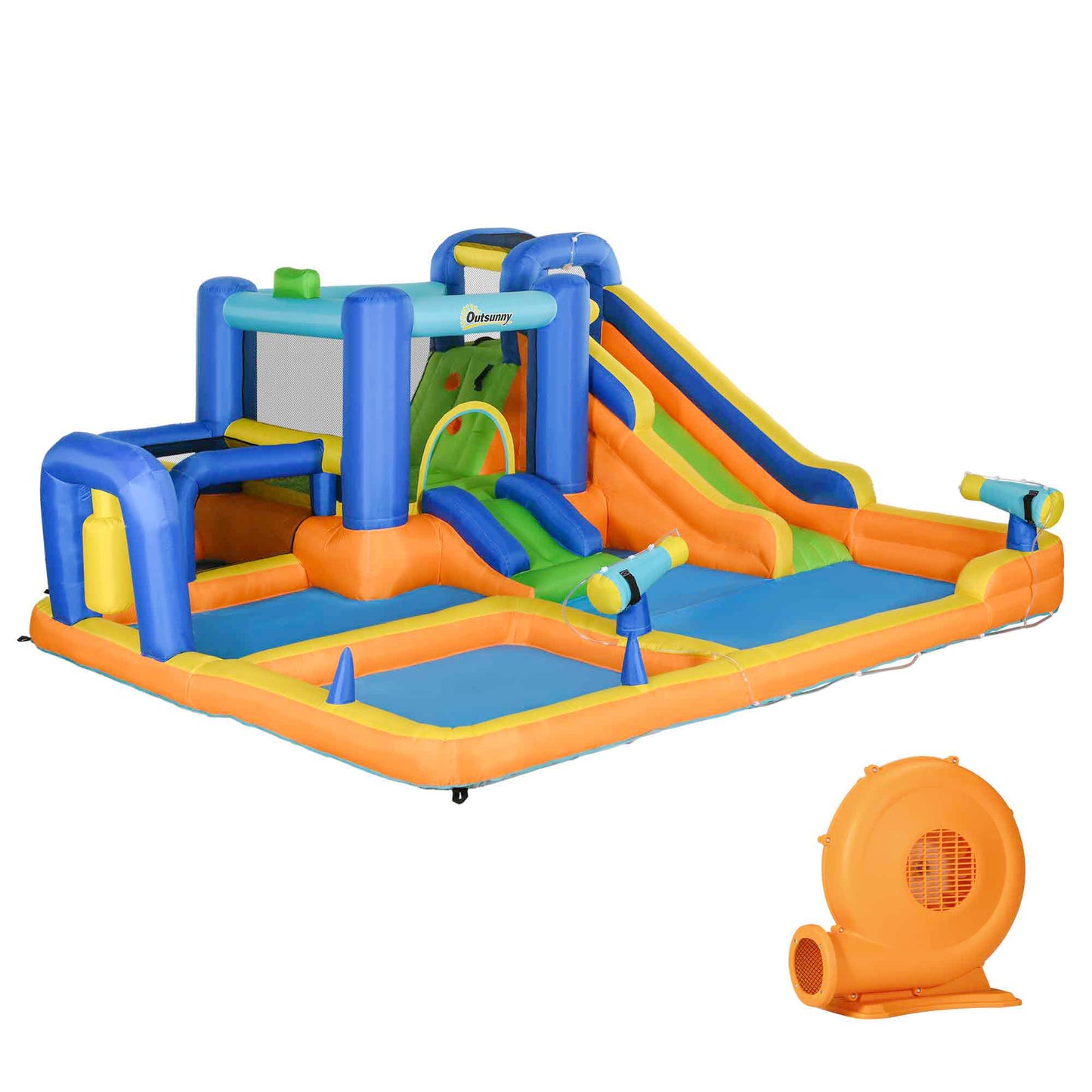 Outsunny Castillo Hinchable Infantil 7 En 1 Con Tobogán 430x420x200cm Multicolor_0