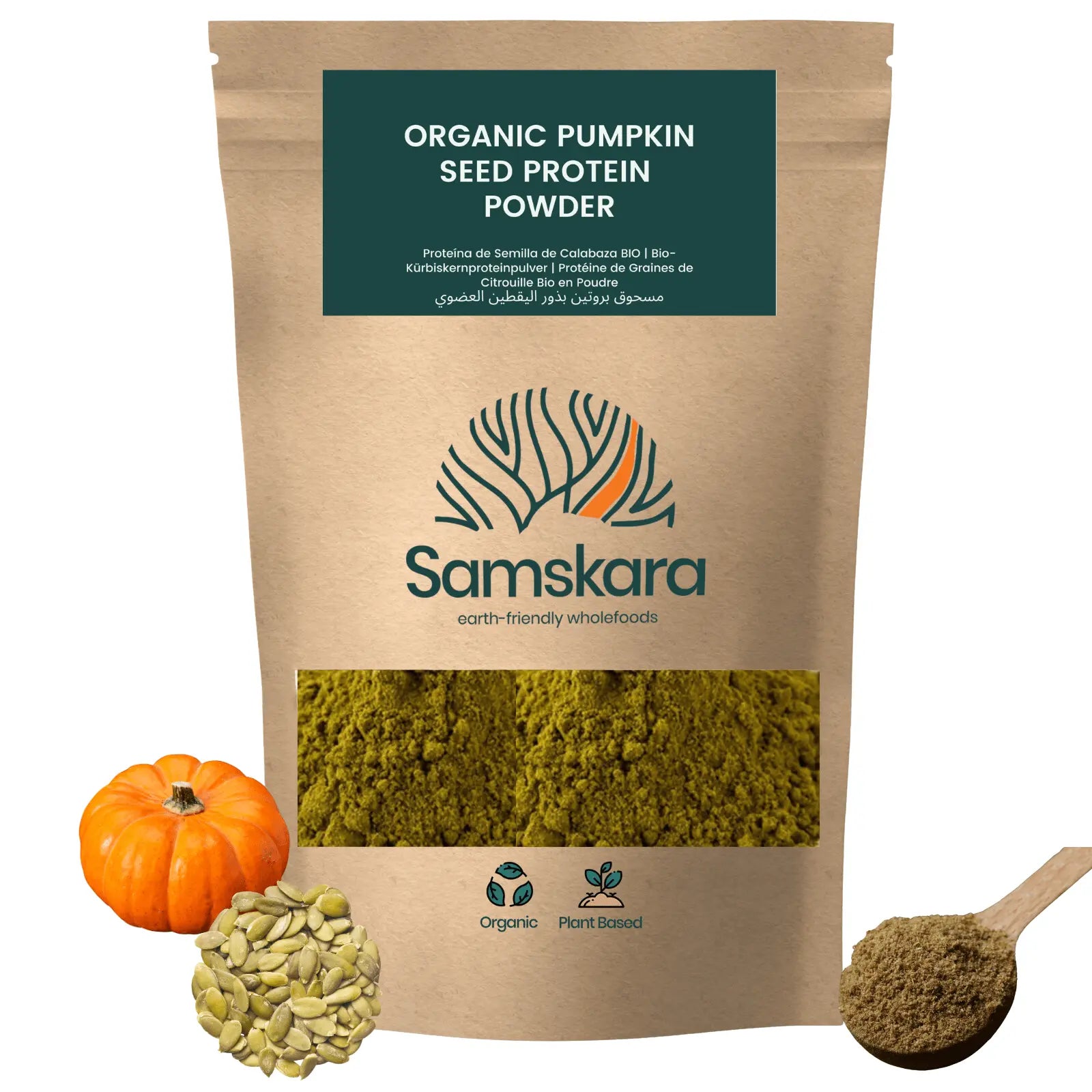Proteína De Calabaza Bio - 500g | Proteína Vegetal Ecológica Vegana Para Batidos Y Repostería, Sin Azúcares Añadidos_0