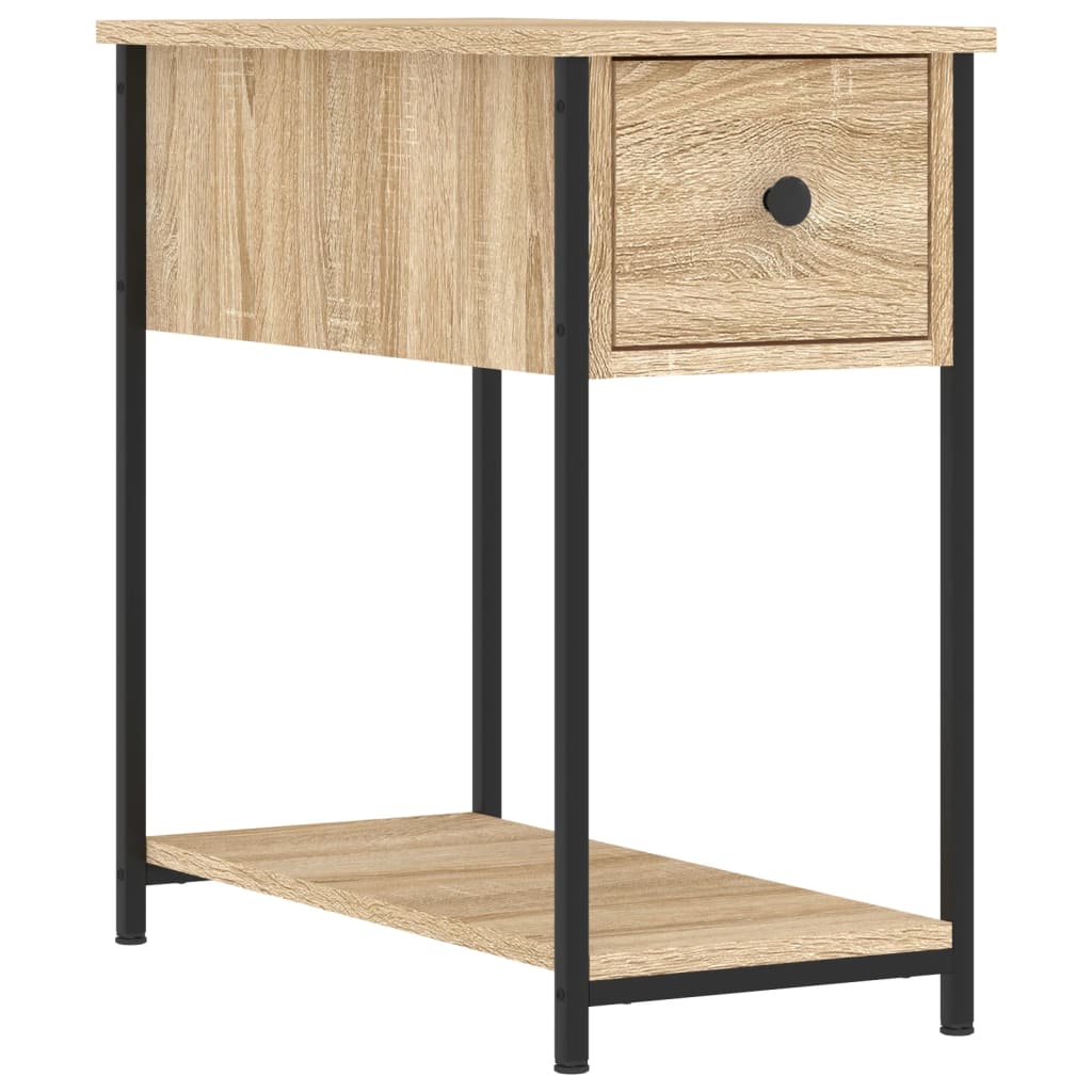 Mesita De Noche Madera De Ingeniería Roble Sonoma 30x60x60 Cm_0