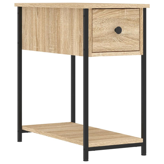 Mesita De Noche Madera De Ingeniería Roble Sonoma 30x60x60 Cm_0
