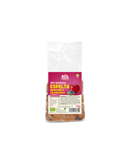 Galletas De Espelta Manzana Arándanos Bio - Sol Natural_0