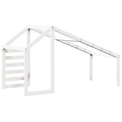 Techo De Cama Infantil Madera Maciza Pino Blanco 188x82x113 Cm_5