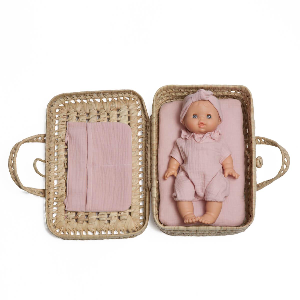 Maleta Mimbre Muñeca Bobble Rosa_1