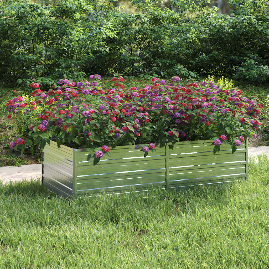 Arriate De Acero Galvanizado Plateado 160x80x45 Cm_1