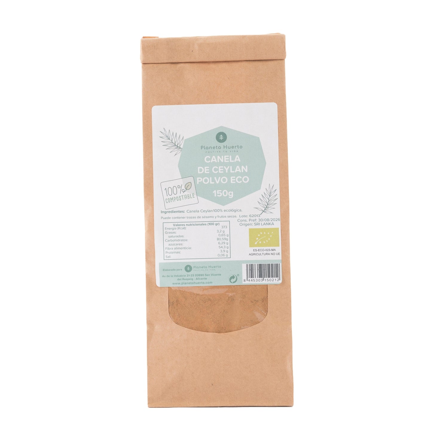 Canela em Pó do Ceilão ECO Planeta Huerto 150g