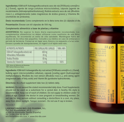 Ashwagandha complex KSM-66 ® 60 capsulas vegetales