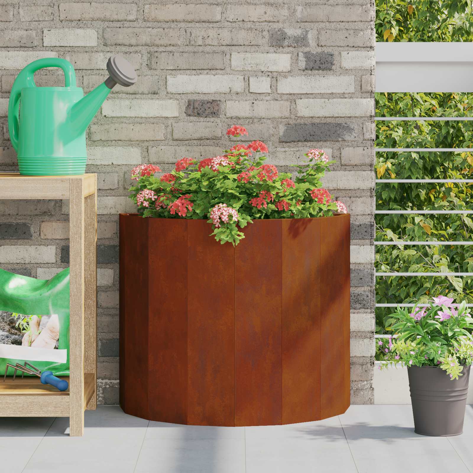 Jardinera Oxidado 60 X 30 X 50 Cm Acero Autopatinable_1