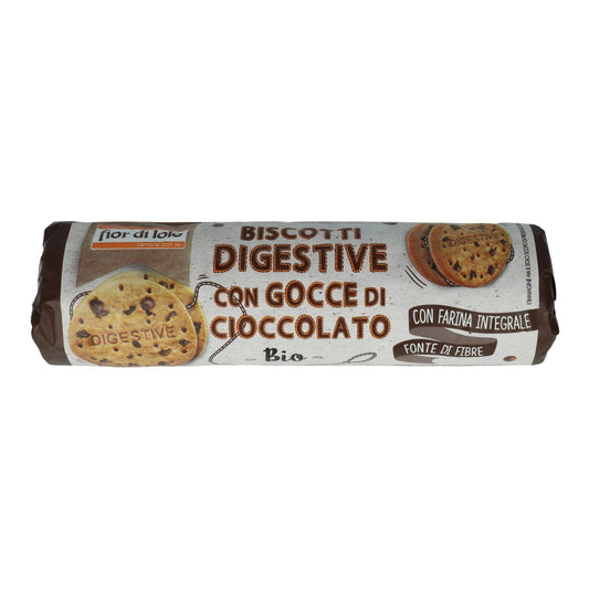 Biscoitos Digestivos com Gotas de Chocolate Fior di loto Tubo 250 gr 
