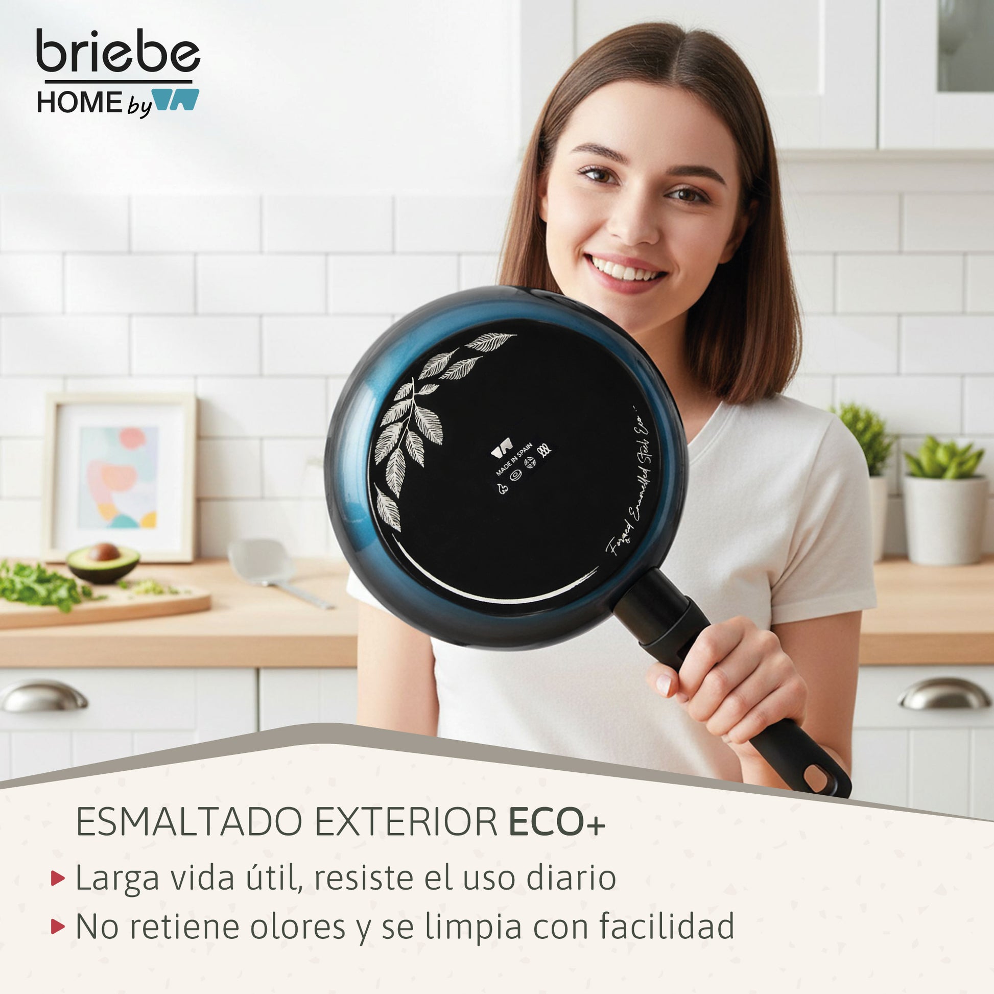 Briebe Set 2 Sartenes Inducción Acero Forjado 20-24cm Antiadherente Sin Pfoa, Fabricada En España, Mare, Azul_4