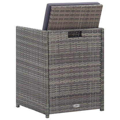 Vidaxl Set Comedor Jardín 9 Pzas Ratán Sintético Y Madera Acacia Gris_4