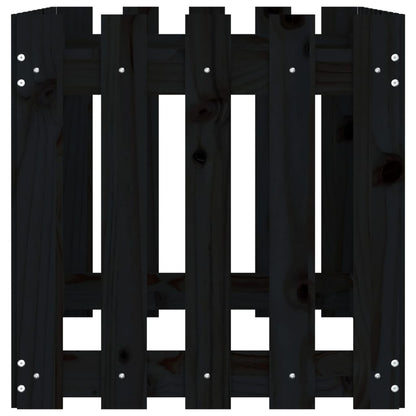 Arriate Elevado Jardín Con Valla Madera Pino Negro 100x50x50cm_5