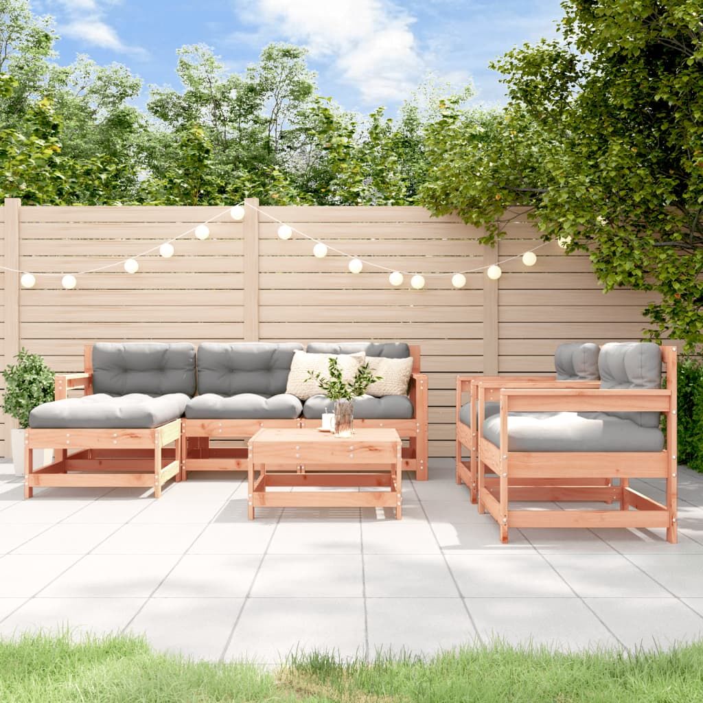 Vidaxl Juego De Muebles De Jardín 7 Pzas Madera Maciza Abeto Douglas_1