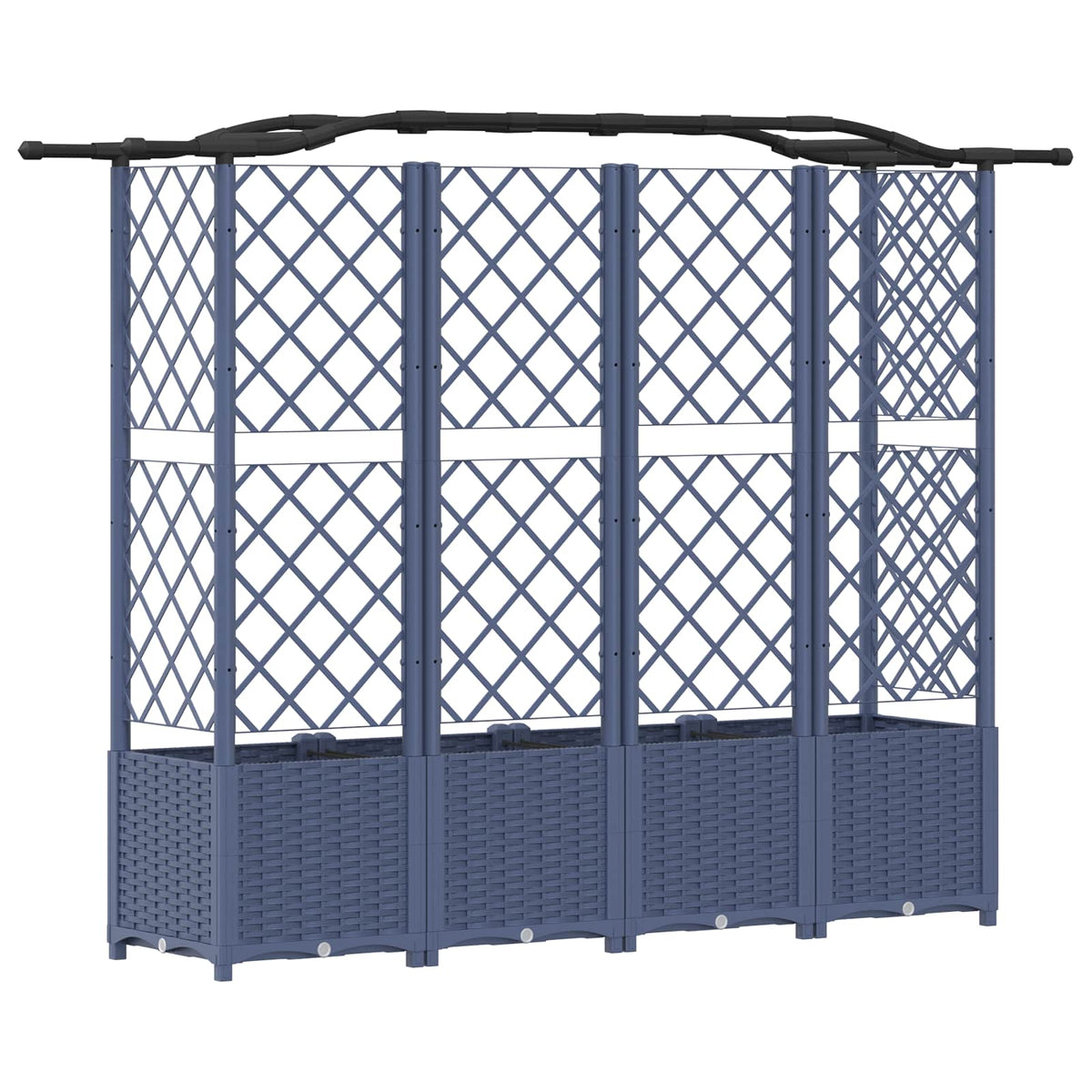 Cama Elevada Con Trellis Y Techo Gris 204 X 40 X 138 Cm Pp_4
