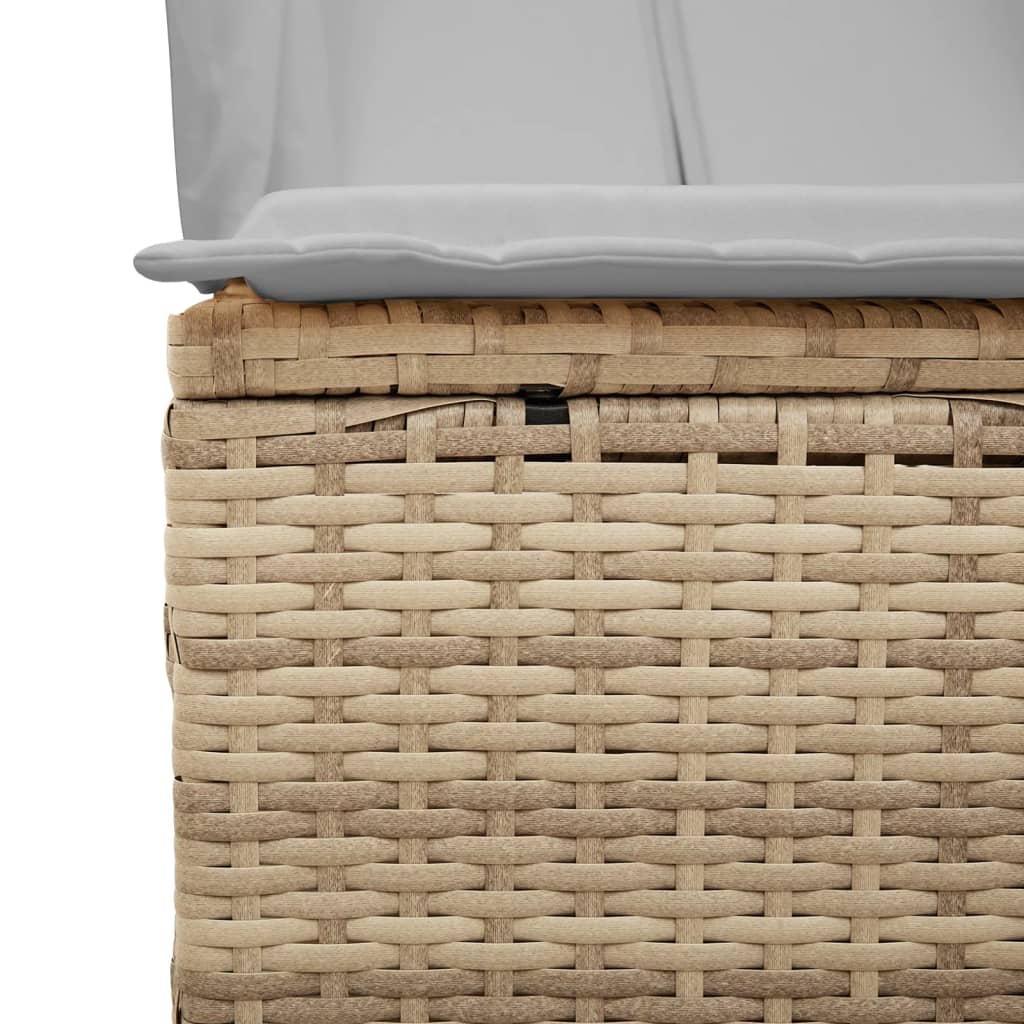 Tumbona Doble Con Techo Y Cortinas Ratán Sintético Beige / Vetonek_3