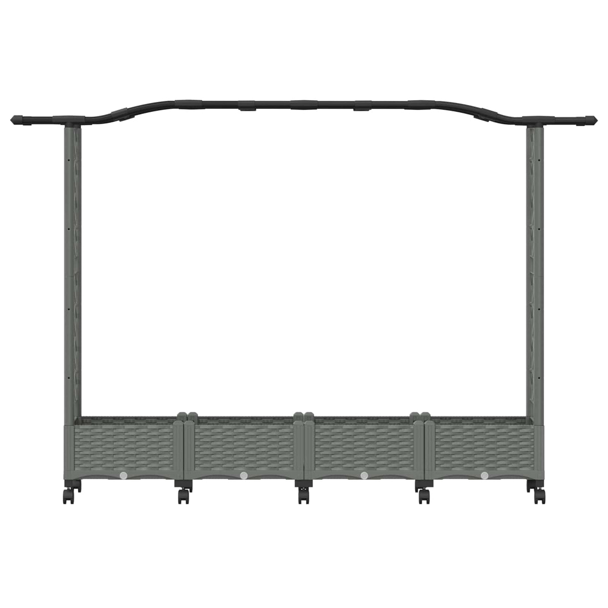 Cama Elevada Con Trellis Y Techo Gris Claro 207 X 40 X 129 Cm_3