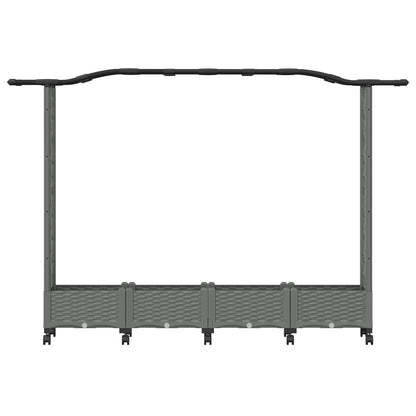 Cama Elevada Con Trellis Y Techo Gris Claro 207 X 40 X 129 Cm_3