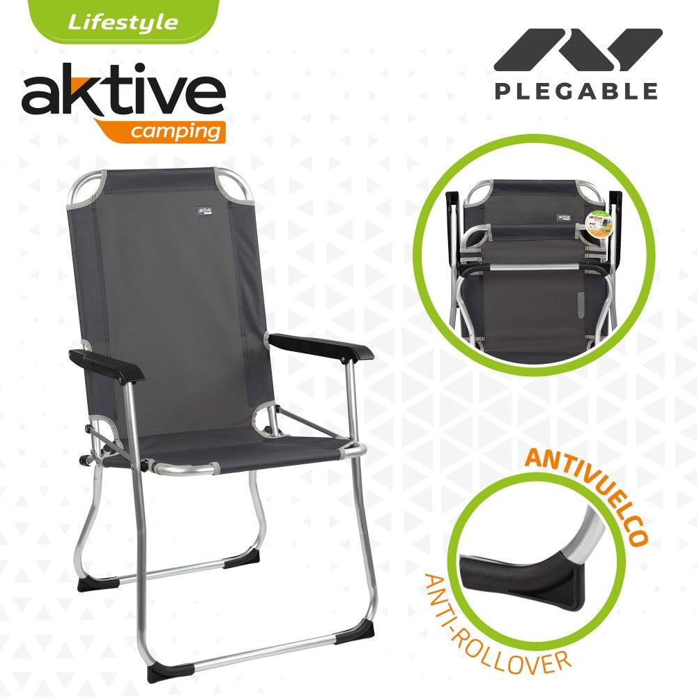 Silla Plegable De Aluminio Fija Aktive Camping_2