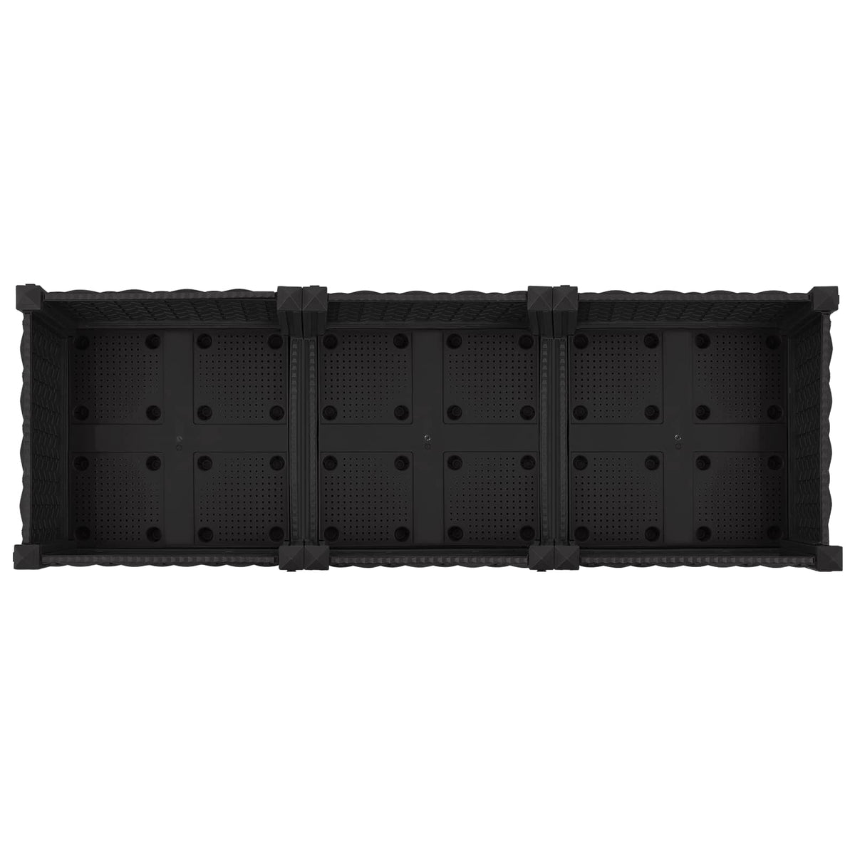 Macetero De Jardín Con Ruedas Negro 120 X 40 X 29 Cm Pp_4