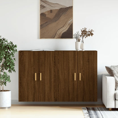Armarios De Pared 2 Uds Madera De Ingeniería Marrón Roble_0