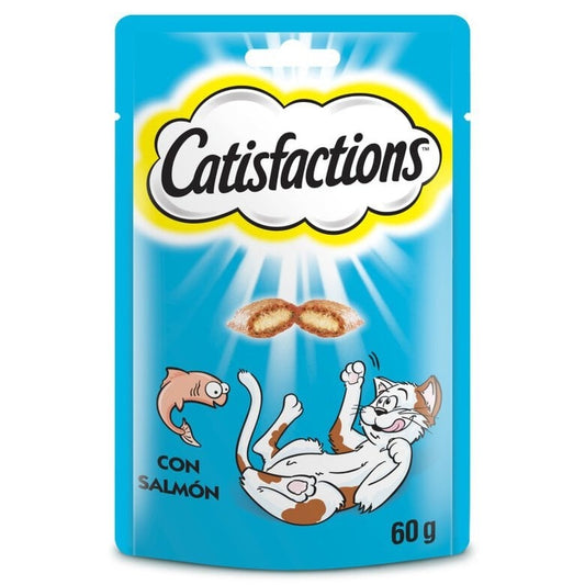 Petiscos de salmão para gatos Catisfactions 60g