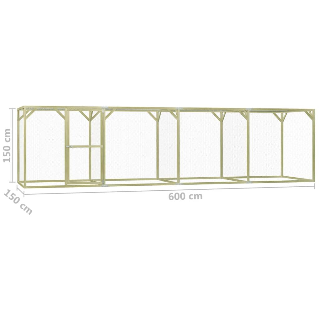 Vidaxl Gallinero De Madera De Pino Impregnada 1,5x6x1,5 M_2