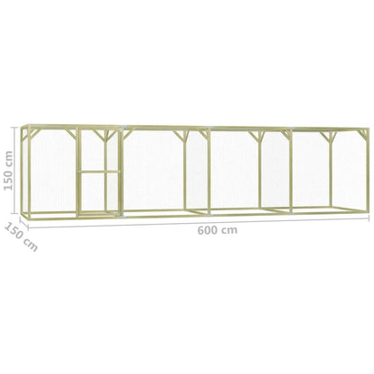 Vidaxl Gallinero De Madera De Pino Impregnada 1,5x6x1,5 M_2