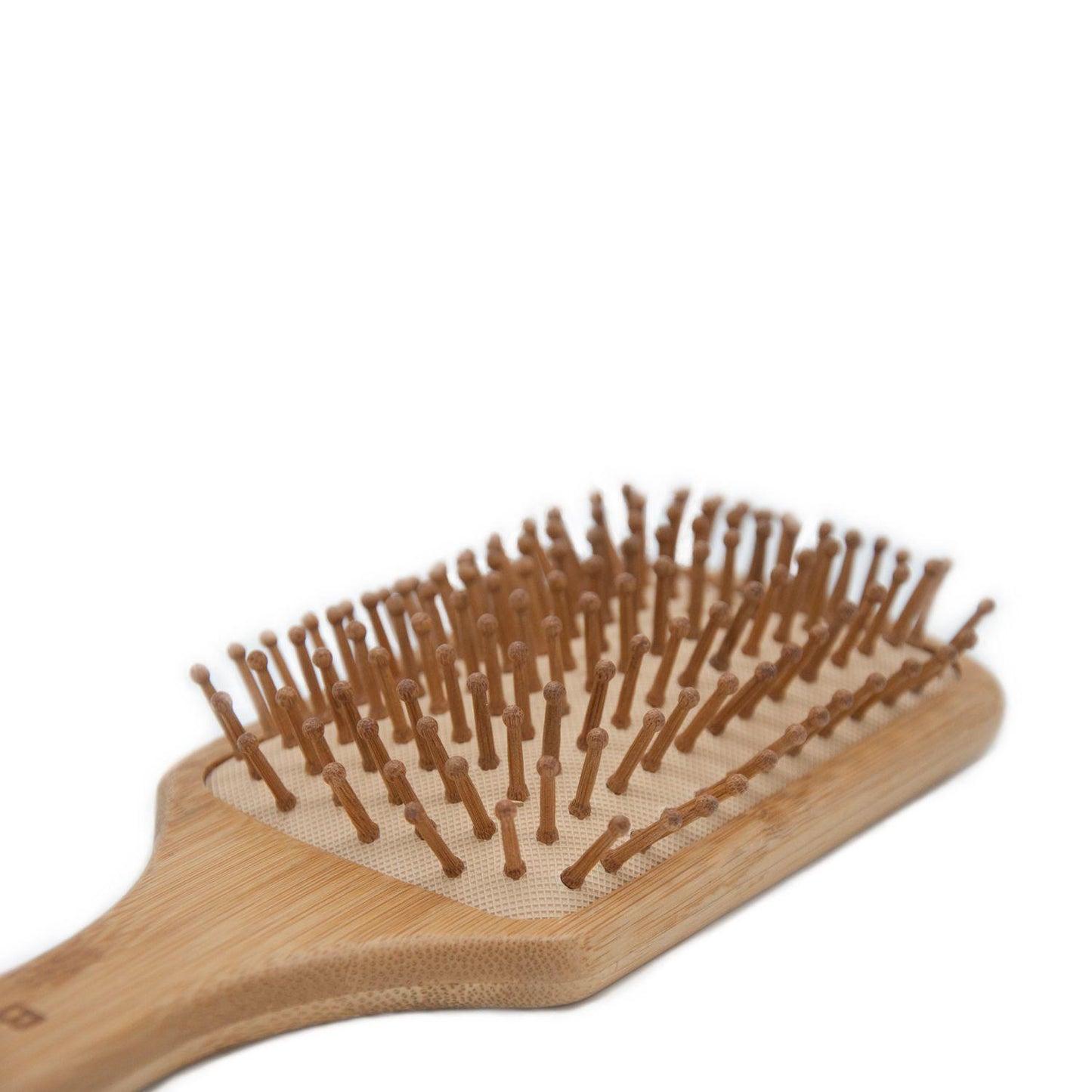 Escova de cabelo quadrada de bambu e borracha natural Banbu
