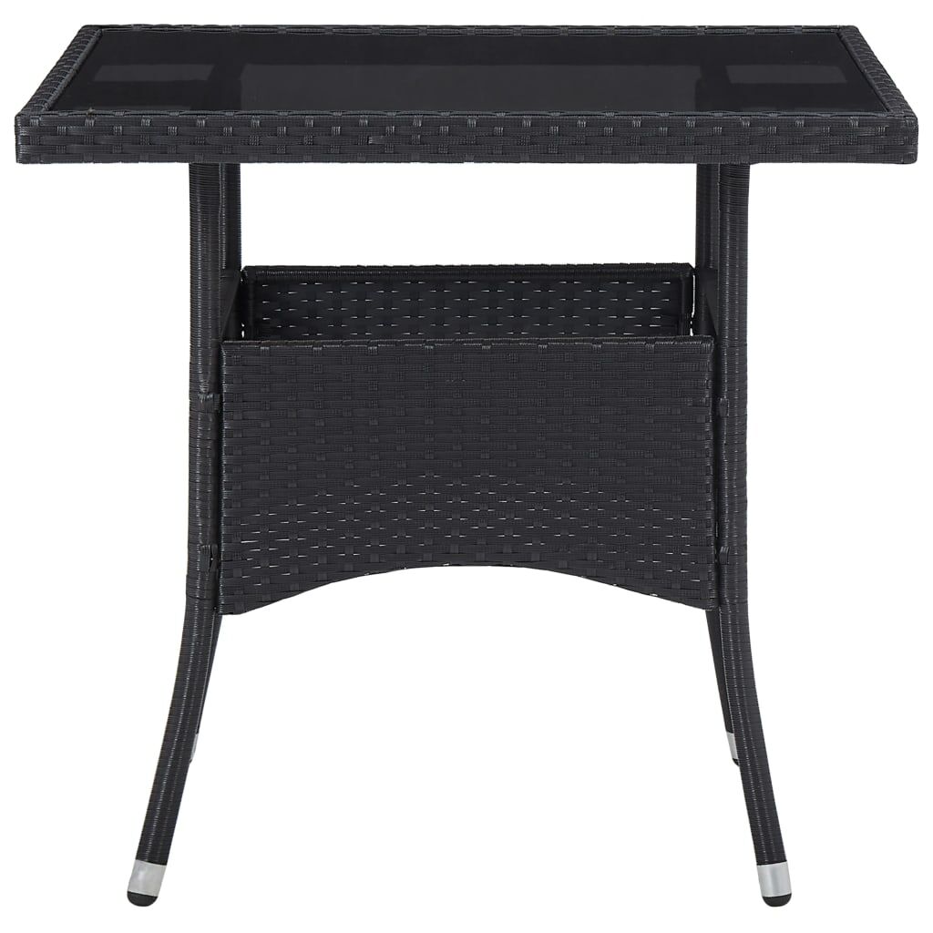 Vidaxl Set Comedor Jardín 5 Pzas Ratán Sintético Vidrio Templado Negro_3