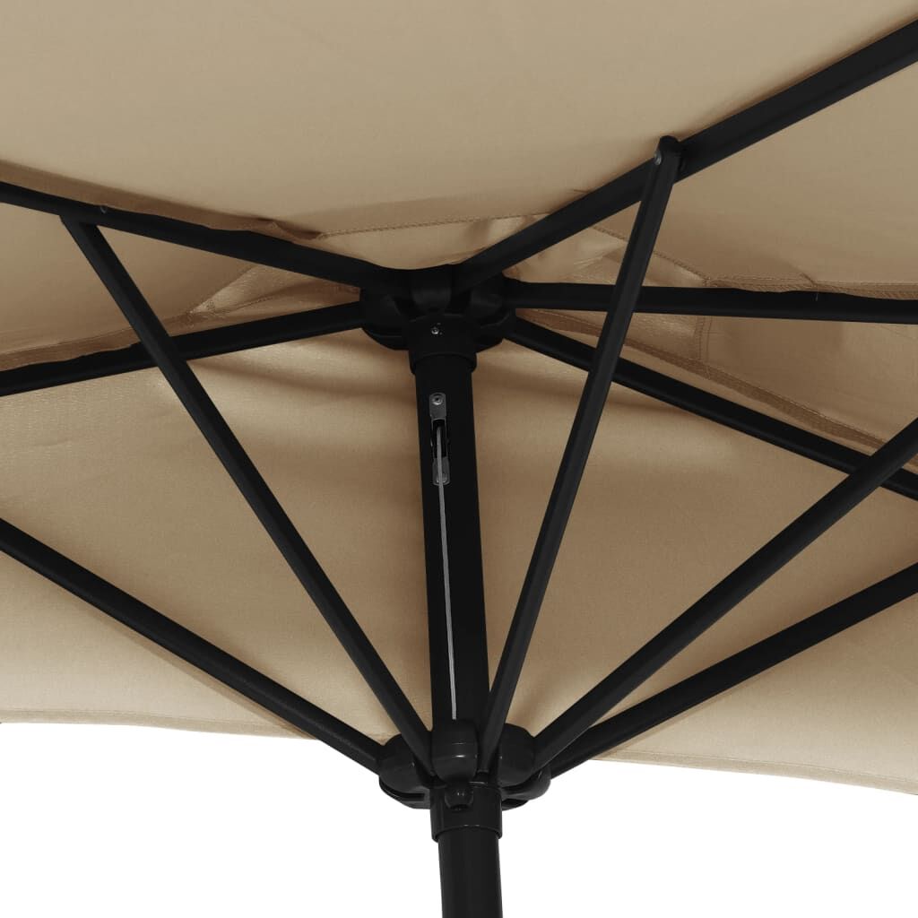 Vidaxl Sombrilla De Balcón Semicircular Palo Aluminio Taupe 270x144cm_4