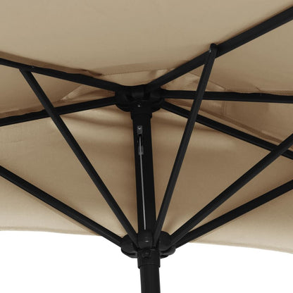 Vidaxl Sombrilla De Balcón Semicircular Palo Aluminio Taupe 270x144cm_4