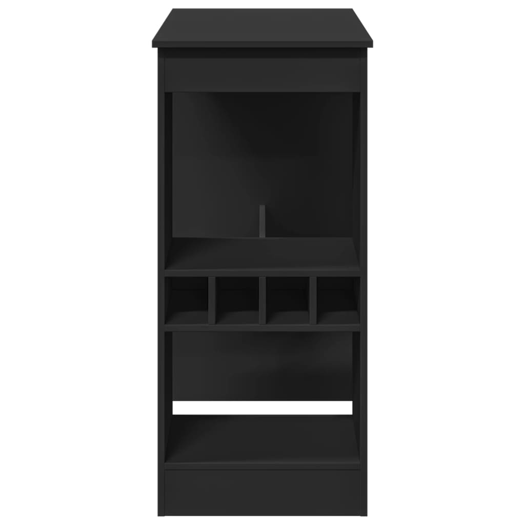 Mesa Alta Con Estantes Madera Ingeniería Negra 90x47,5x103,5 Cm_3
