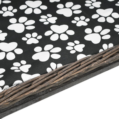 Vidaxl Cesta Para Perros Con Cojín Sauce Natural Gris 90x54x35 Cm_4