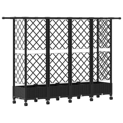 Cama Elevada Con Trellis Y Techo Negro 202,5 X 40 X 127 Cm Pp_4