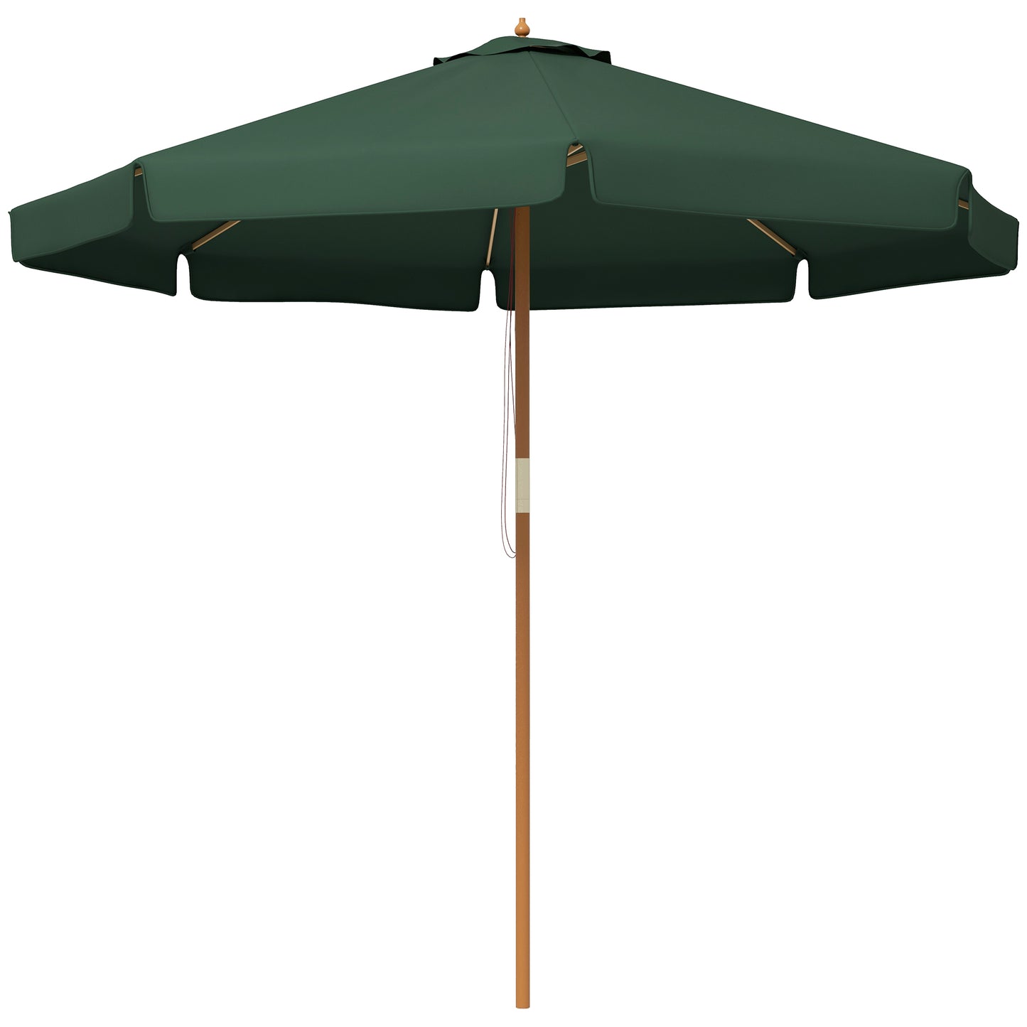 Outsunny Sombrilla Jardín Ø325x250cm Sistema De Polea Techo De Ventilación Verde_0