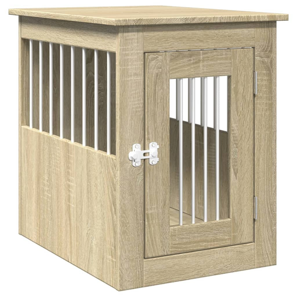 Vidaxl Jaula Para Perros Madera De Ingeniería Roble Sonoma 45x62x59 Cm_0