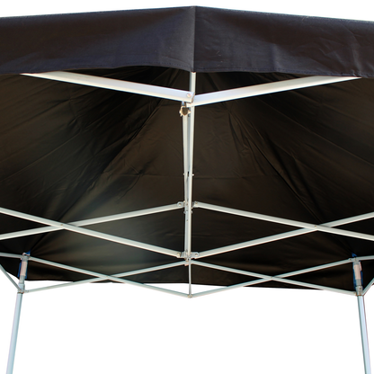 Carpa Plegable 300x300cm Tienda Negra Con Telas Laterales_1