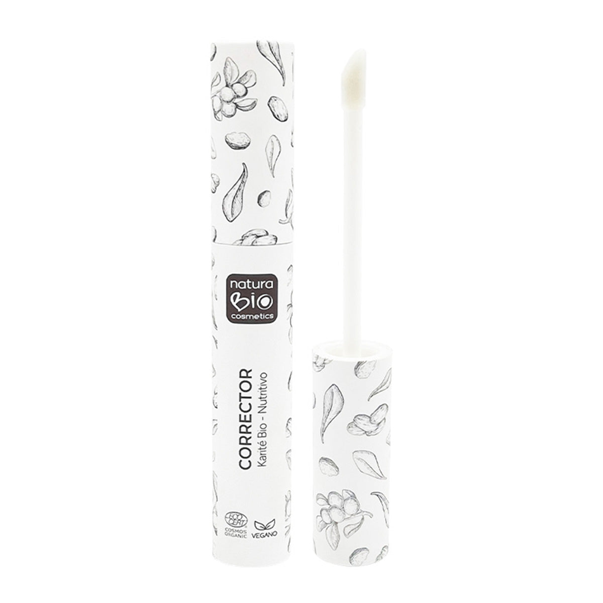 Corretor Líquido 02 Oyambre Bege, Acabamento Suave e Saudável, Com Ácido Hialurónico e Manteiga de Karité, NaturaBIO Cosmetics, 8ml